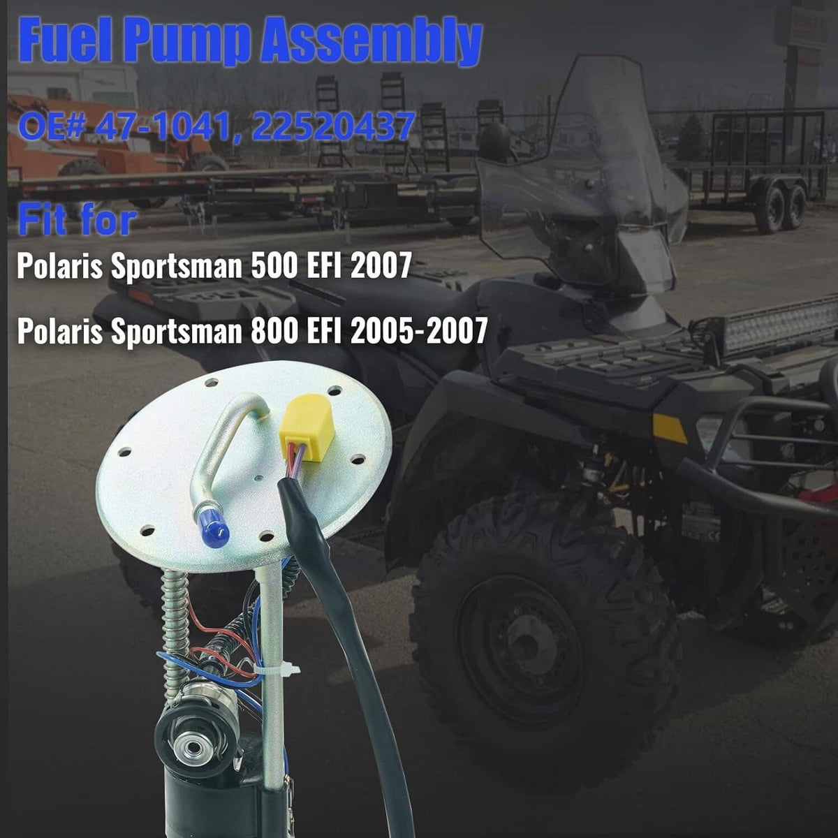 Fuel pump assembly with round mounting flange and fuel line connector