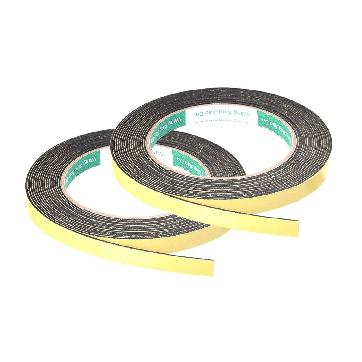Black sealing foam tape roll, 10mm wide, 1mm thick self-adhesive strip