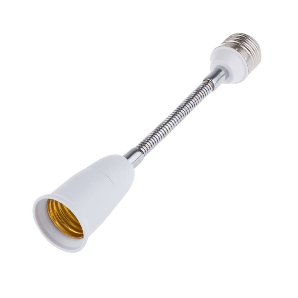 Rong&lan flexible lamp extender adapter with white socket and chrome gooseneck
