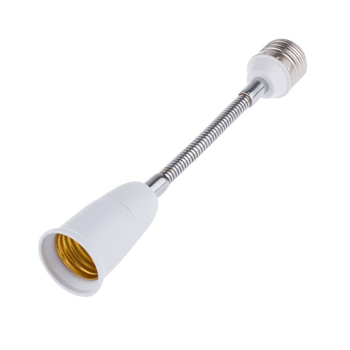 Rong&lan flexible lamp extender adapter with white socket and chrome gooseneck