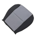 Gray cloth seat cushion cover with black side bolsters and stitched center panel.