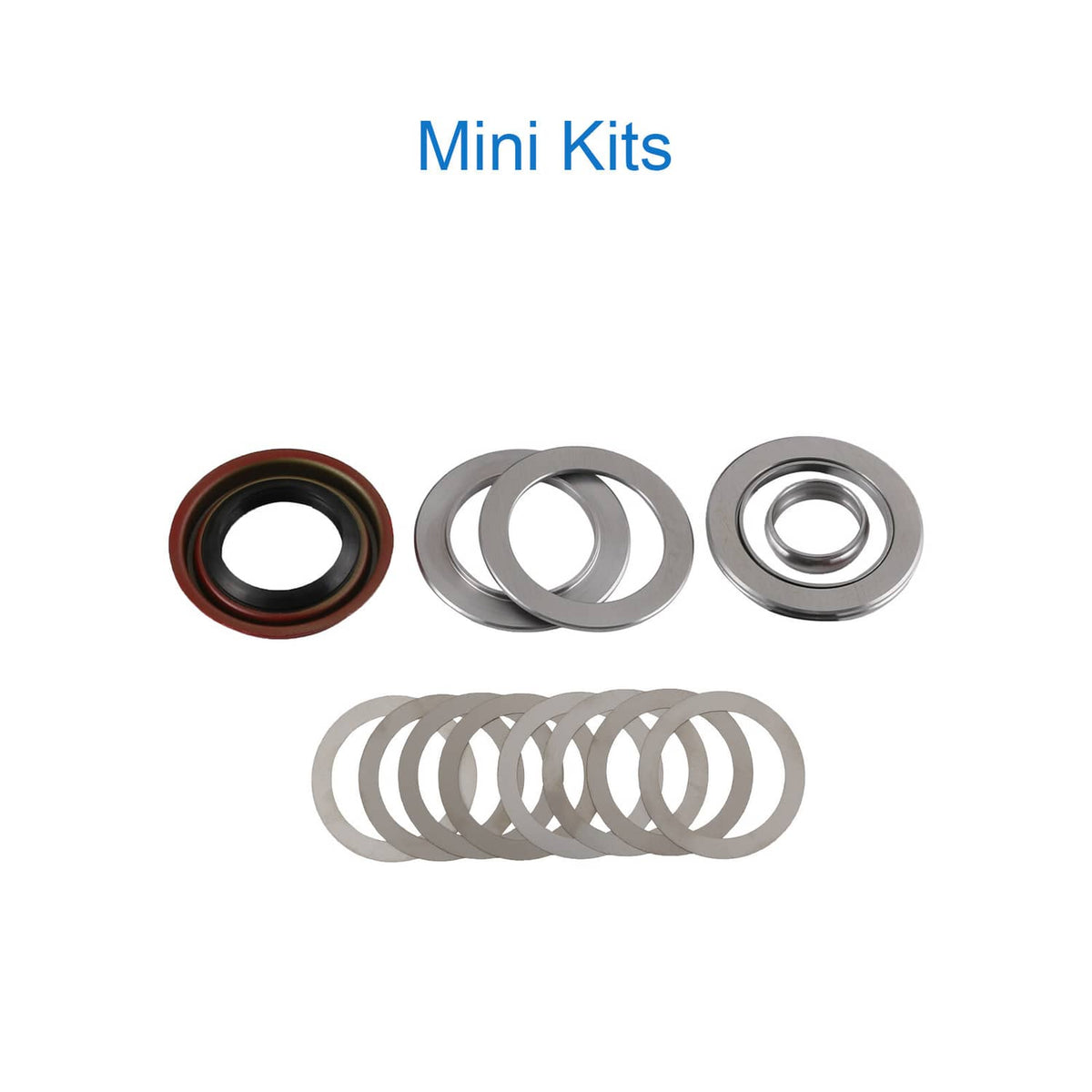 Differential mini bearing kit with oil seal rings and shim set
