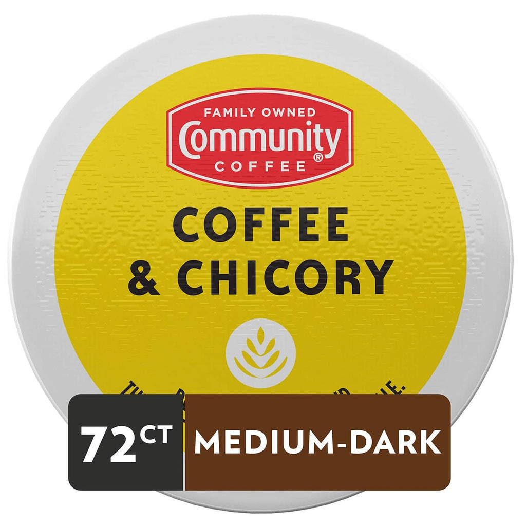 Coffee & chicory pod lid, medium-dark roast, 72 ct