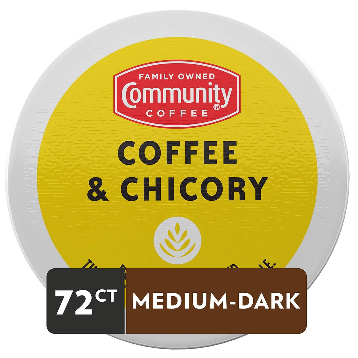 Coffee & chicory pod lid, medium-dark roast, 72 ct