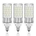 E12 LED chandelier bulbs, clear rectangular LED panel with metal base (3-pack)