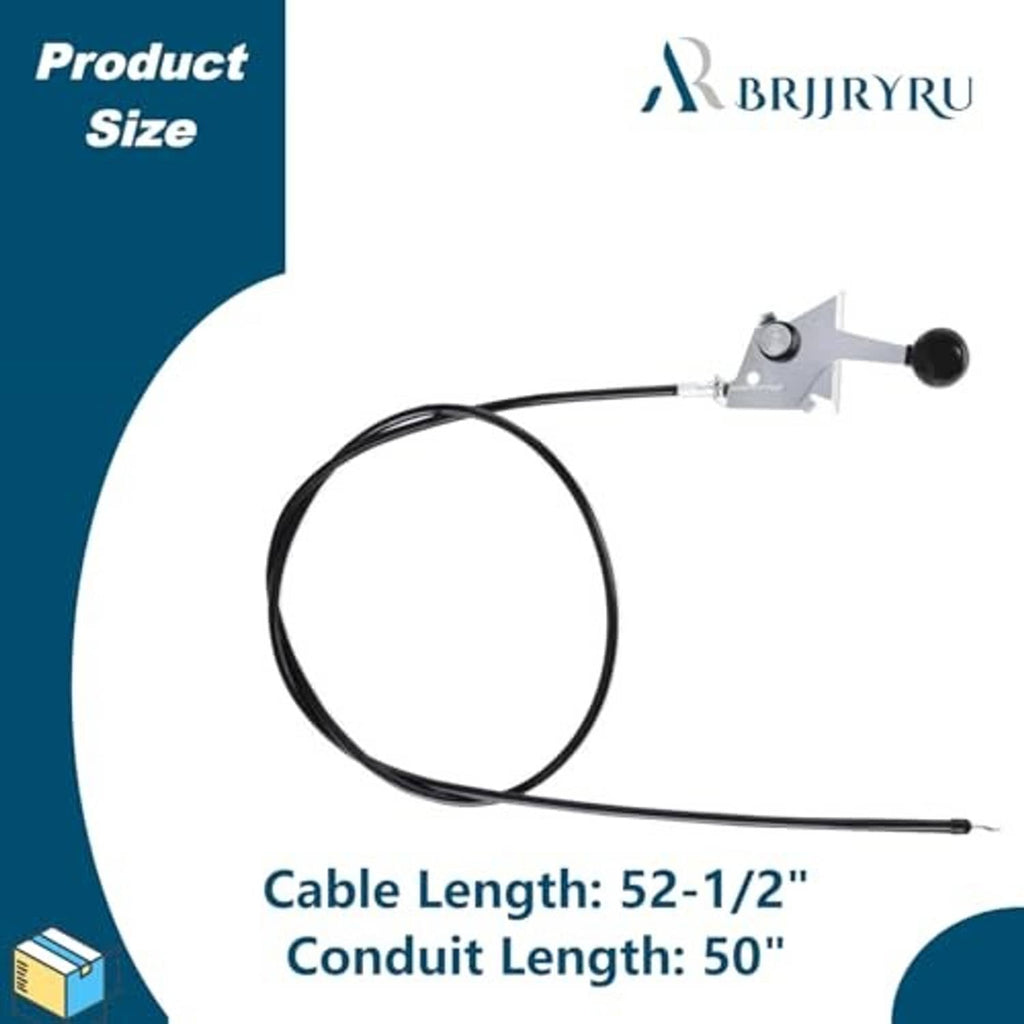 Throttle control cable with metal lever bracket and round black knob, straight wire
