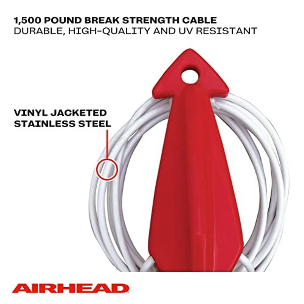 Red vinyl-jacketed tow harness connector with white cable and snap hook