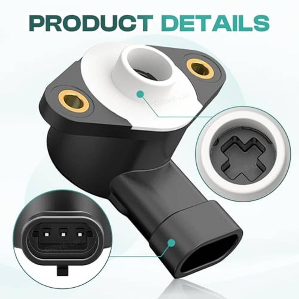 Throttle position sensor with black connector plug and circular contact plate detail