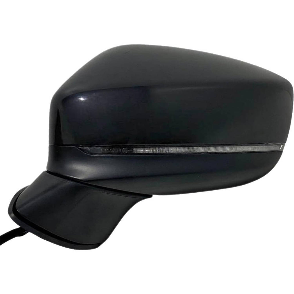 Left driver-side mirror with clear turn signal strip on black housing