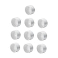 Set of white PVC schedule 40 end caps with smooth round openings