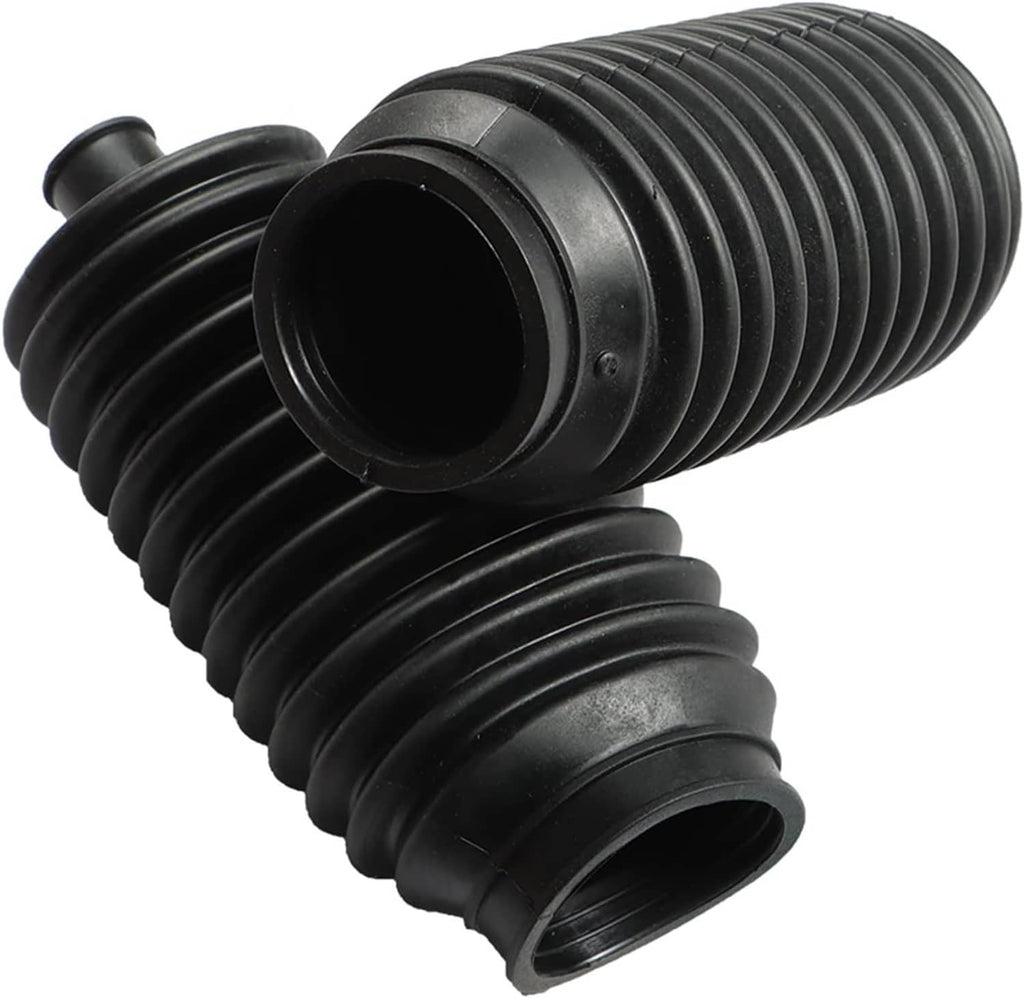 Front steering suspension boot set, black rubber accordion dust covers