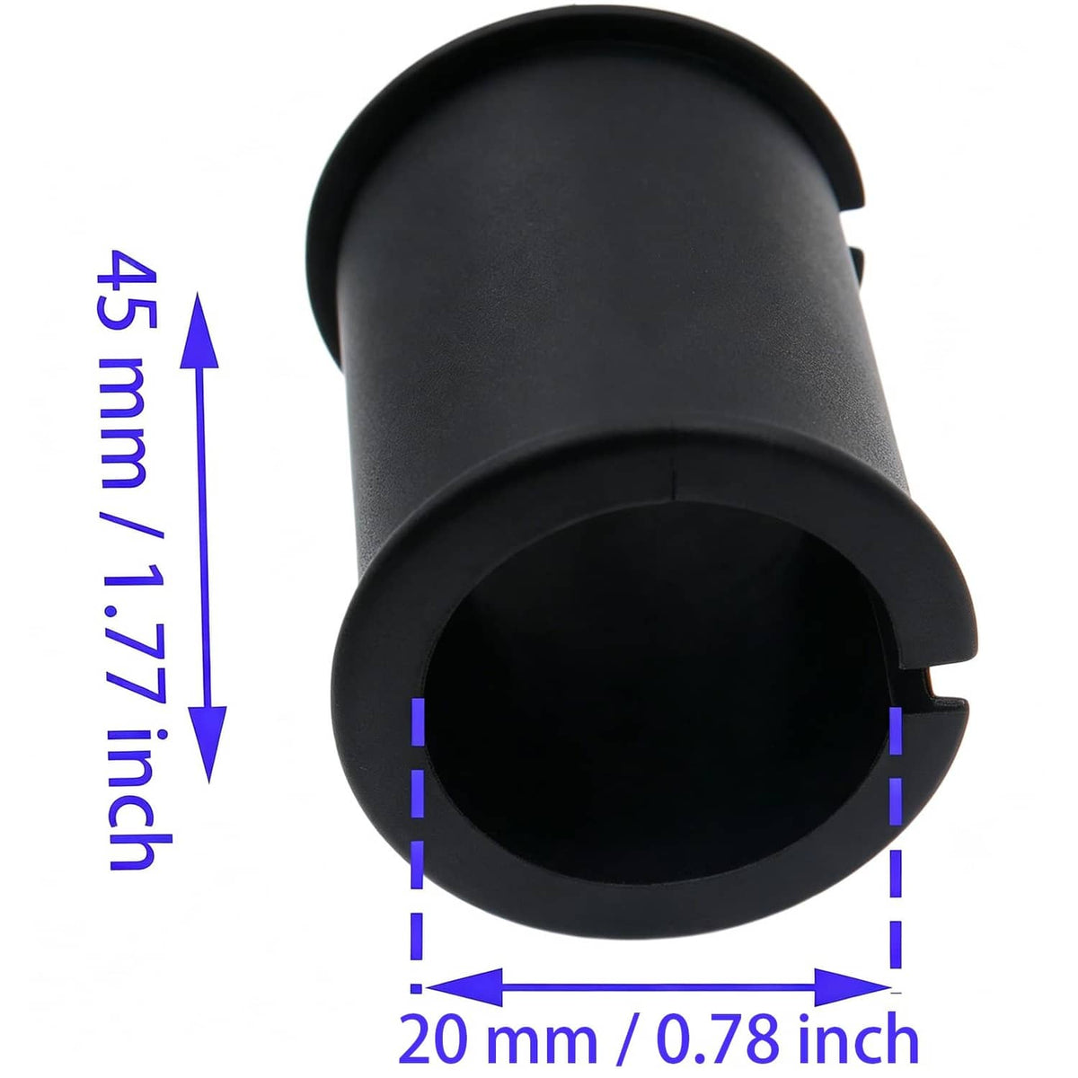 Close-up of a black microphone shock mount rubber sleeve with open socket and curved lip.