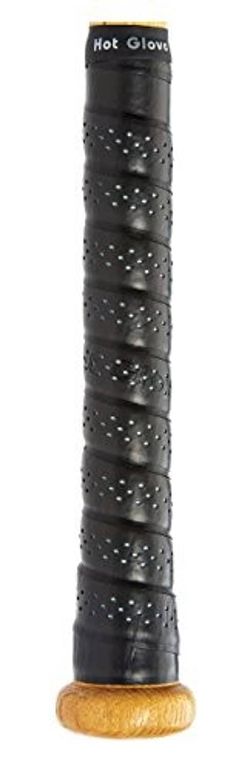 Black padded bat grip sleeve with raised dot texture and tan end