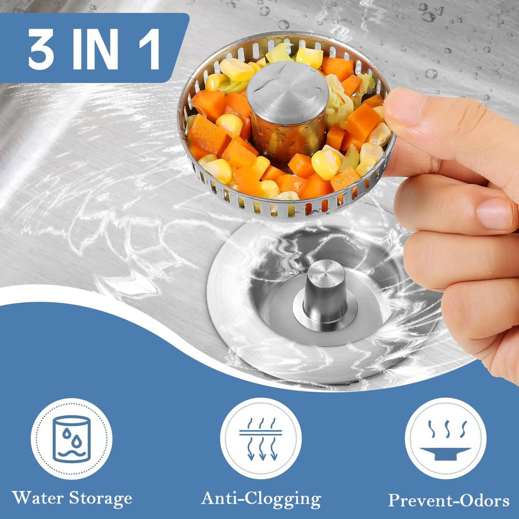 Stainless steel drain strainer basket with perforations and center knob