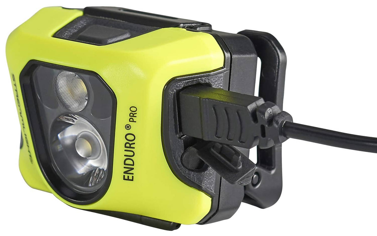 Yellow headlamp with swivel black mount and dual front lenses