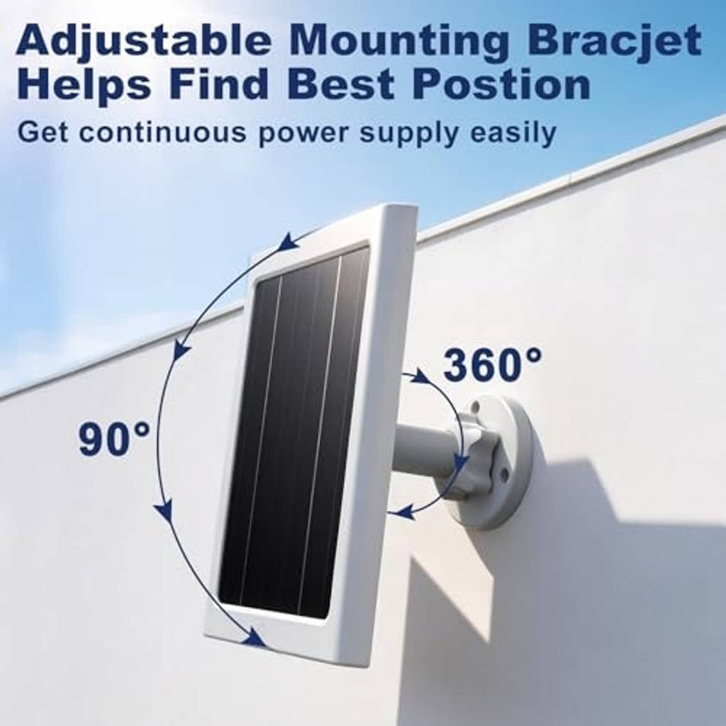 Adjustable solar panel bracket with 360-degree mounting on a wall-mounted fixture