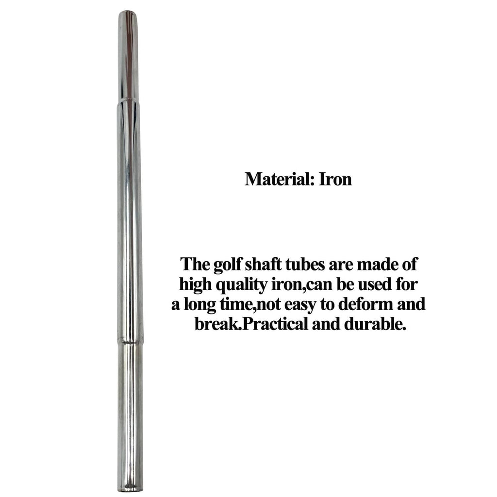 Iron golf shaft extension tube in silver, smooth cylindrical design