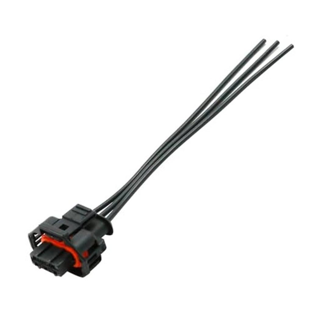 Throttle sensor connector wiring harness, black housing with orange seal, paired black wires