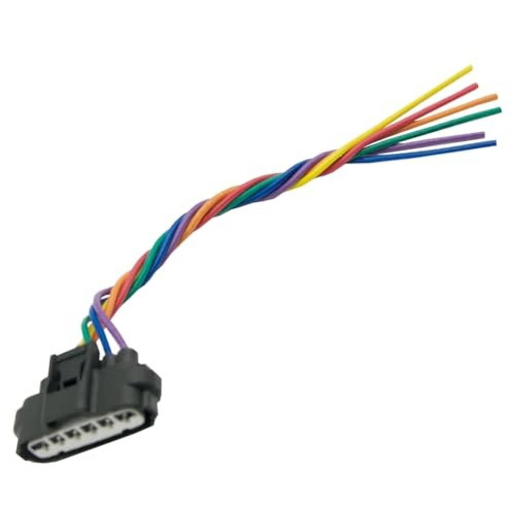 Electronic throttle body connector plug, black housing with multicolor wires