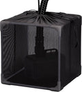 Black mesh pond filter barrier bag basket with drawstring top and pump openings