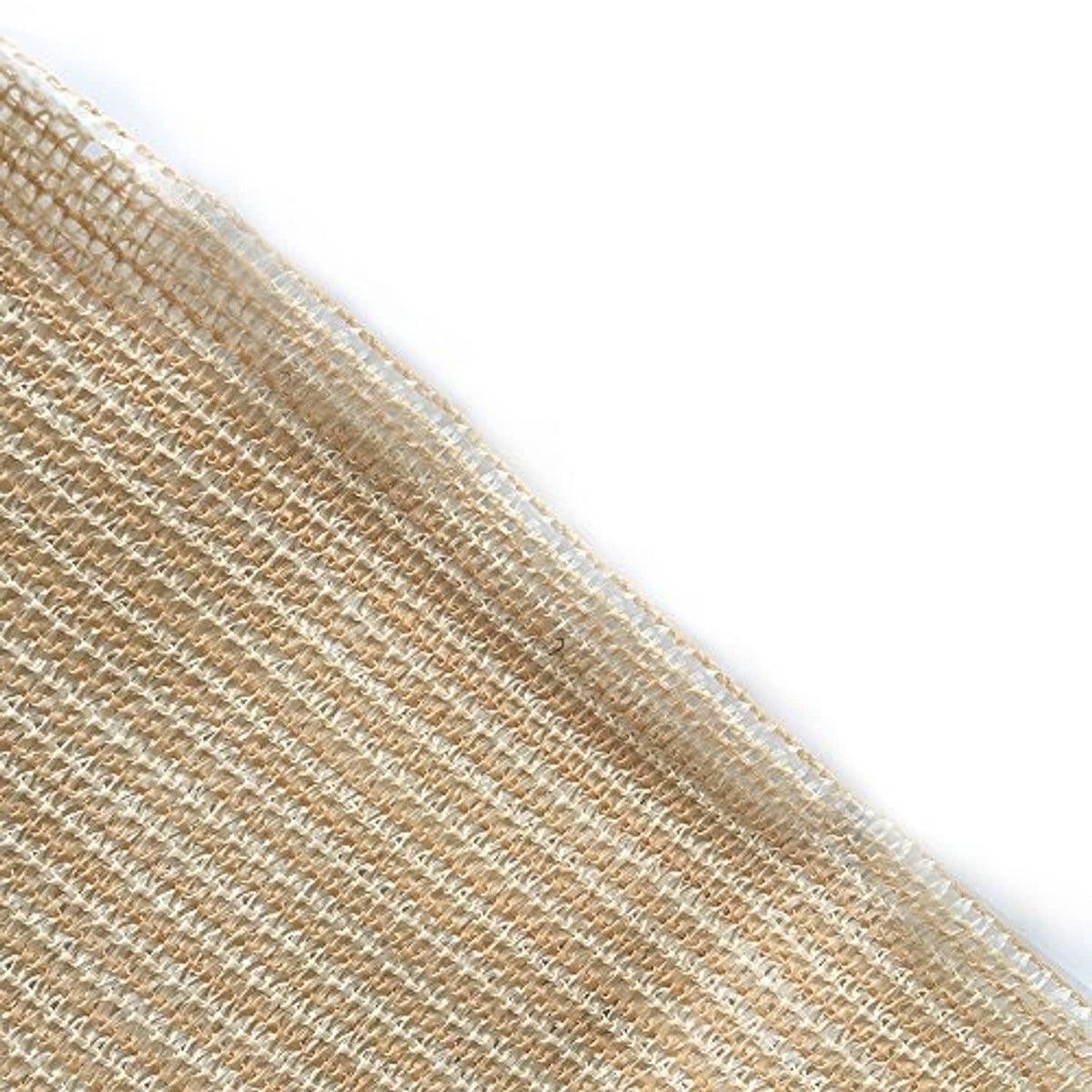 Beige breathable mesh fabric weave close-up