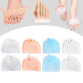 Silicone toe separator and bunion cushion set, white peach and light blue, 4 pairs