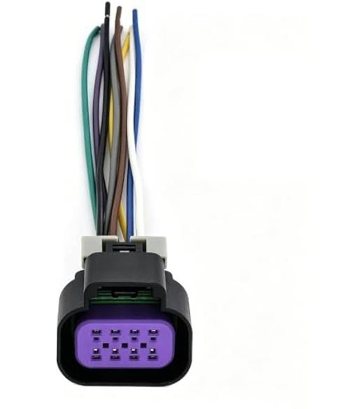 Throttle body connector pigtail with purple 8-wire connector and extended multicolor wires