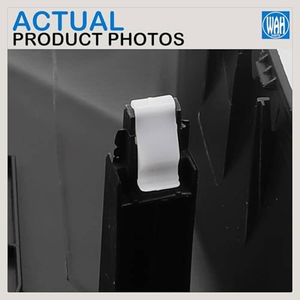 Black seat trim panel connector housing with an attached white plastic insert