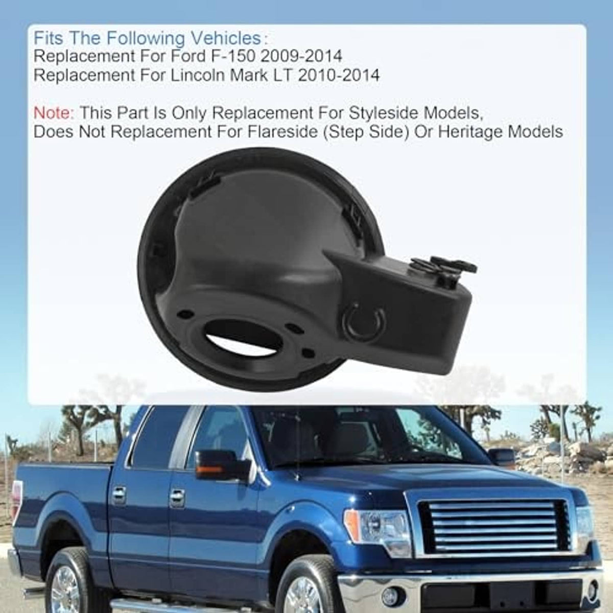 Fuel filler door housing pocket assembly, black plastic replacement part