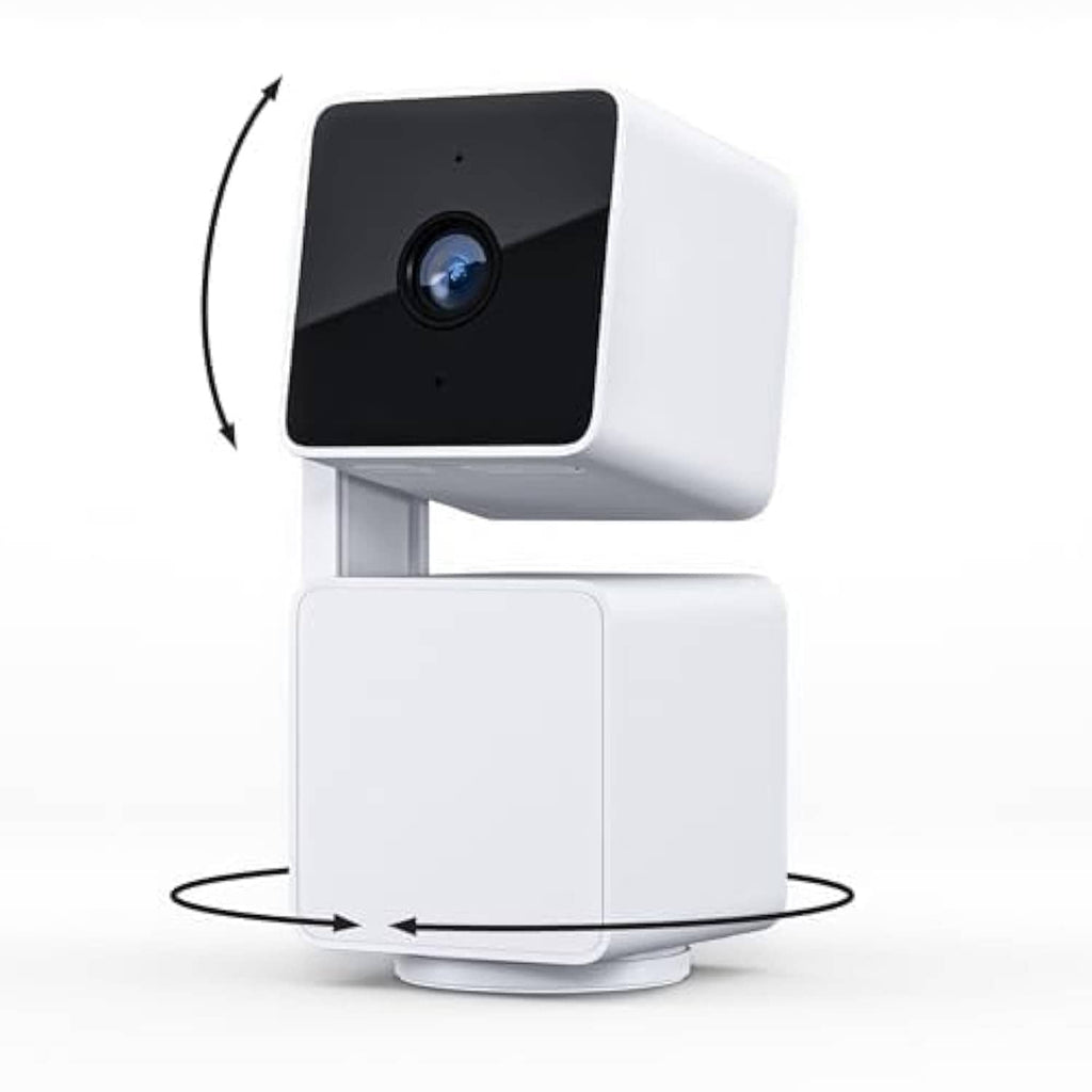 Wyze Cam Pan V3 indoor security camera with white base and black lens module
