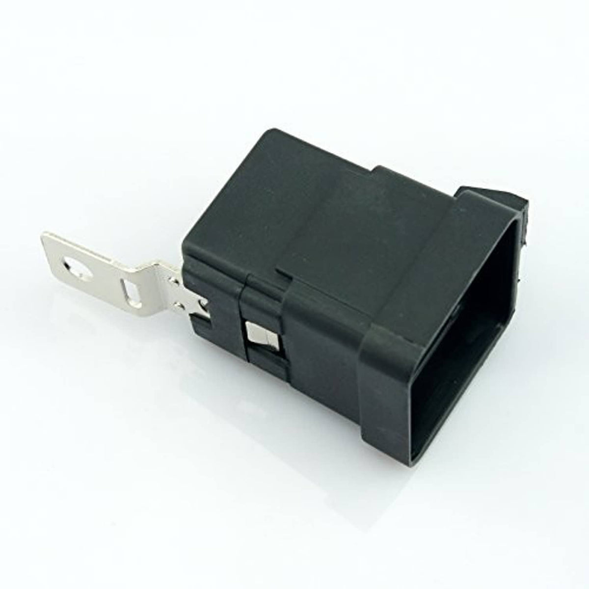 4-pin waterproof car relay with side connector housing and metal mounting bracket