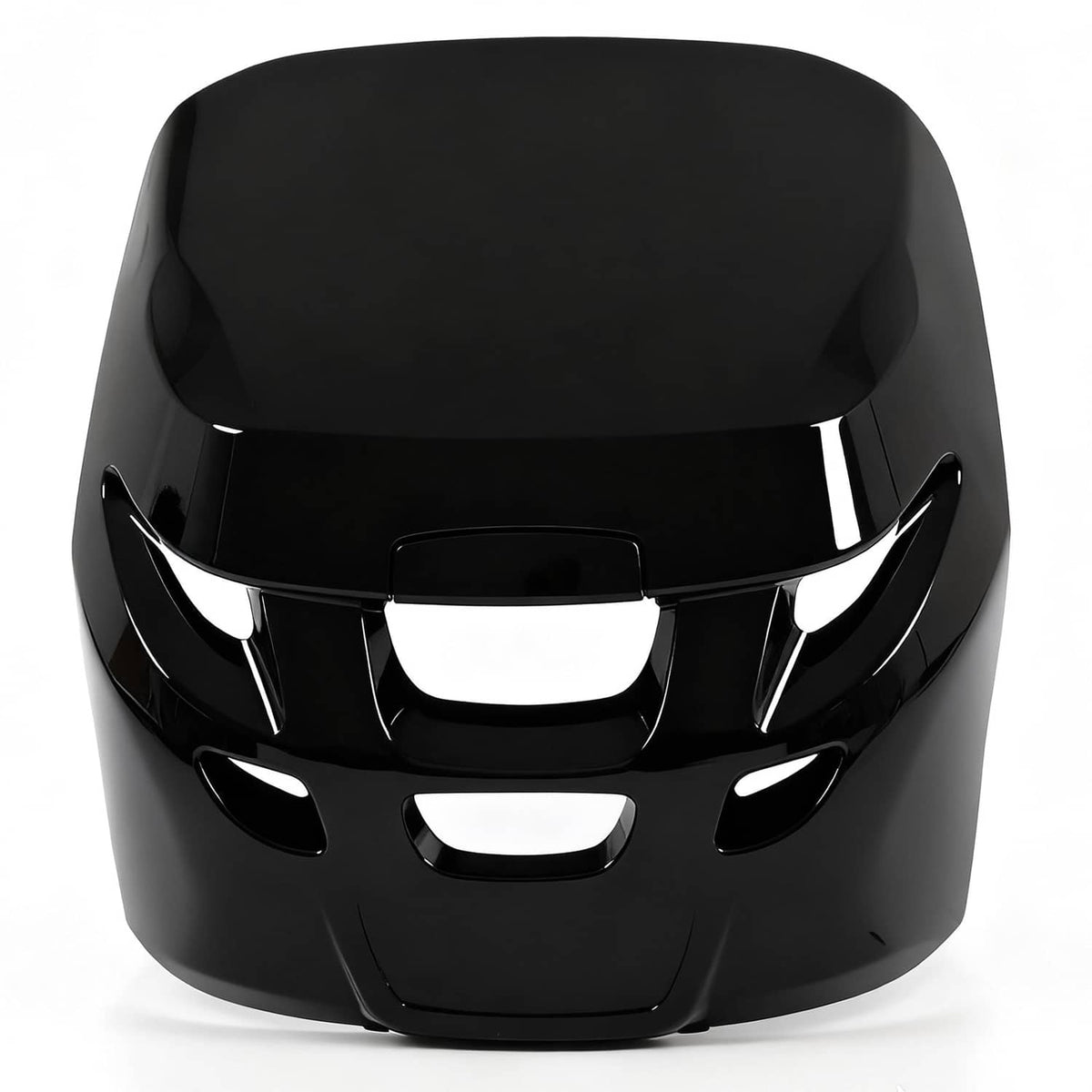 ABS outboard cowling airdam cap in black, with central rectangular vent openings