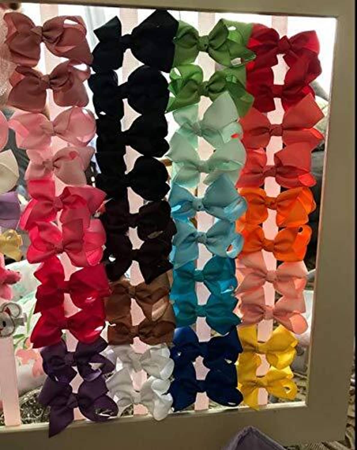 Color assortment of pinwheel hair bows with alligator clips