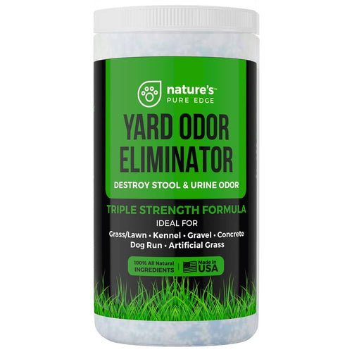 Nature's Pure Edge Yard Odor Eliminator container, green label and white cap