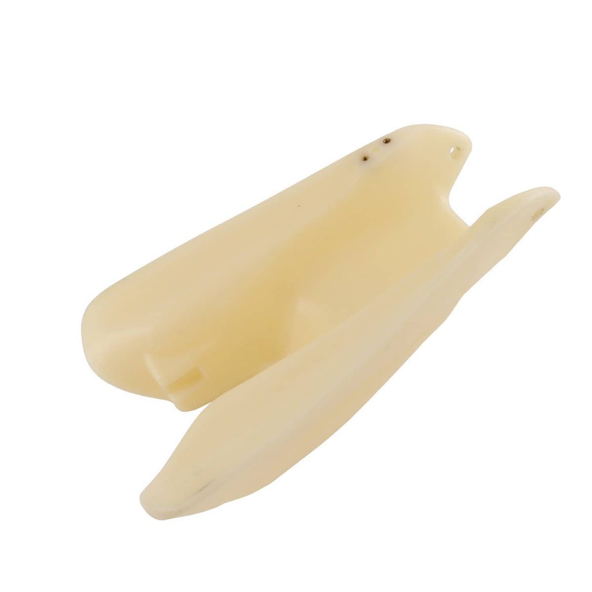 Plastic fuel tank for ATV, light tan with raised center area and side slot