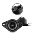 Black DS18 bullet compression tweeter with mounting plate and wire terminals