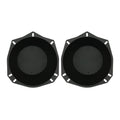 Pair of black ABS speaker baffles for 5-1/4 and 6-1/2 speakers, round with mounting tabs