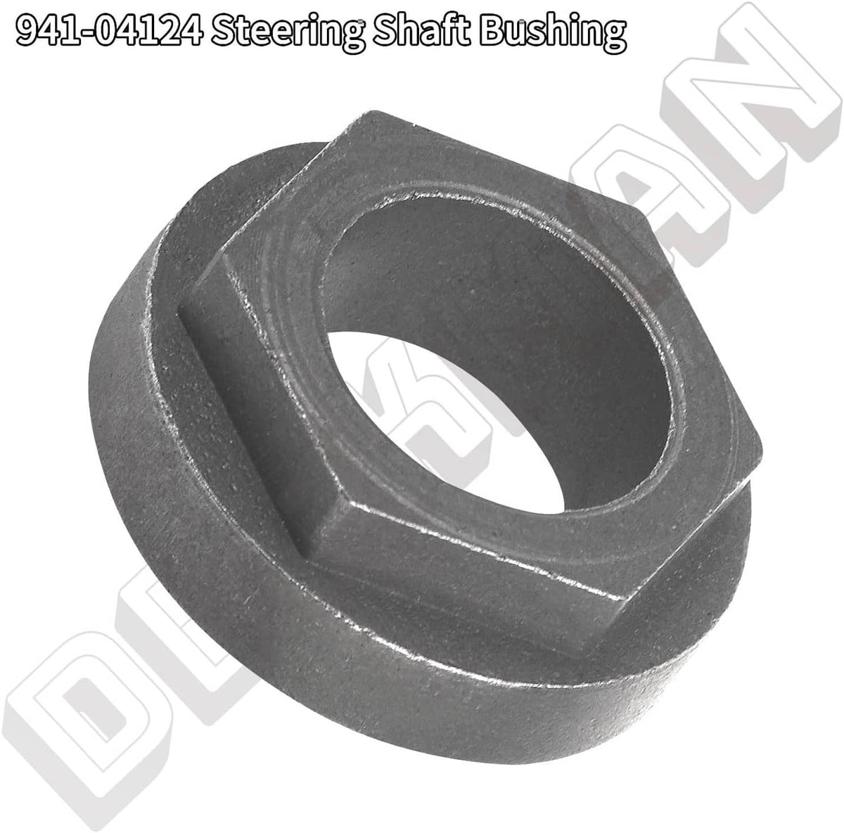 Steering shaft bushing, dark gray hex sleeve with central hole
