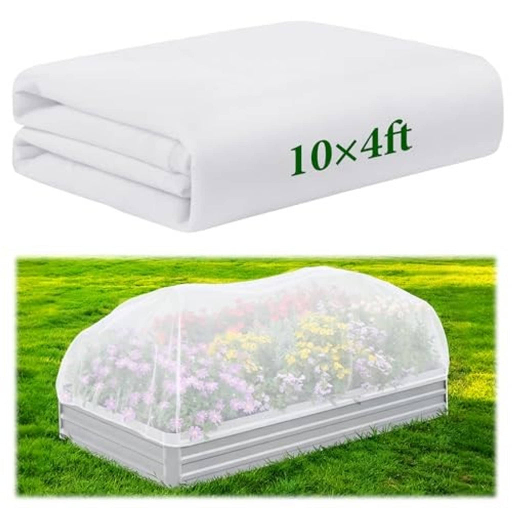 White shade cloth roll stacked in a bundle, with 10x4ft size marking visible.