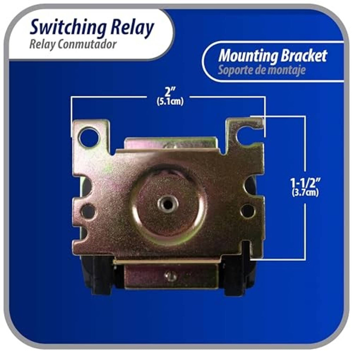 Mounting bracket for general-purpose switching relay, metal base with central hole