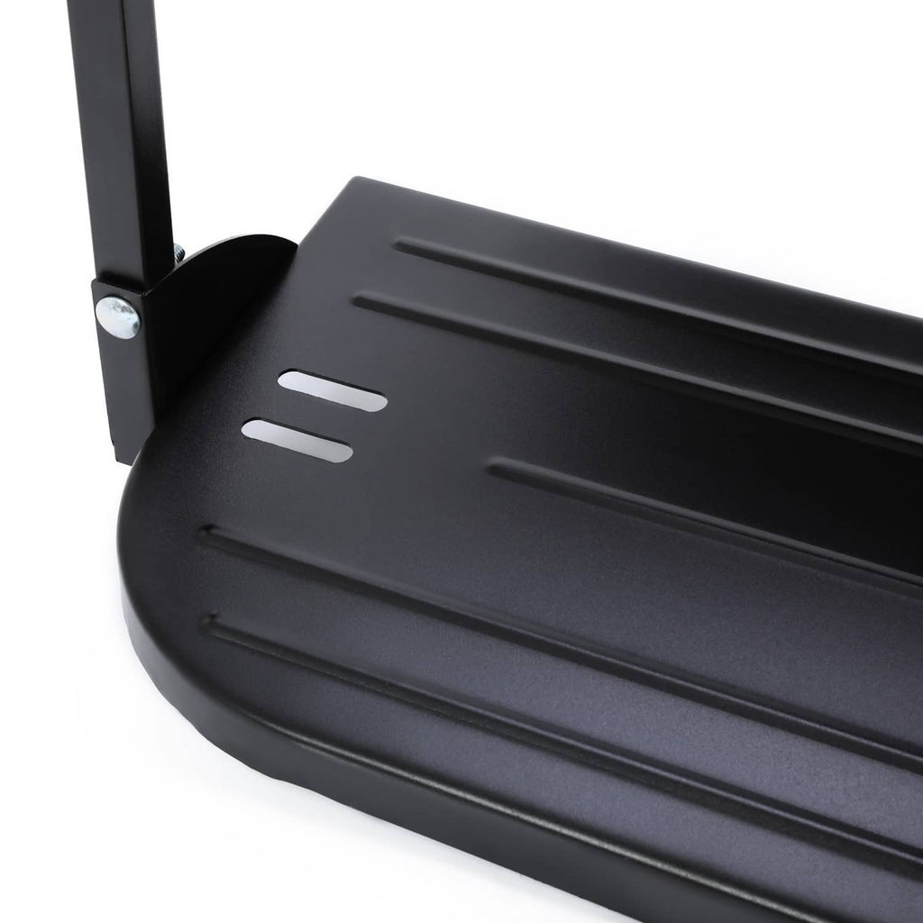 Golf cart rear flip seat kit black footplate with slotted ventilation surface