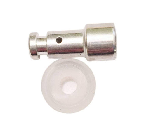 Replacement bobber valve with metal connector and white sealing disk