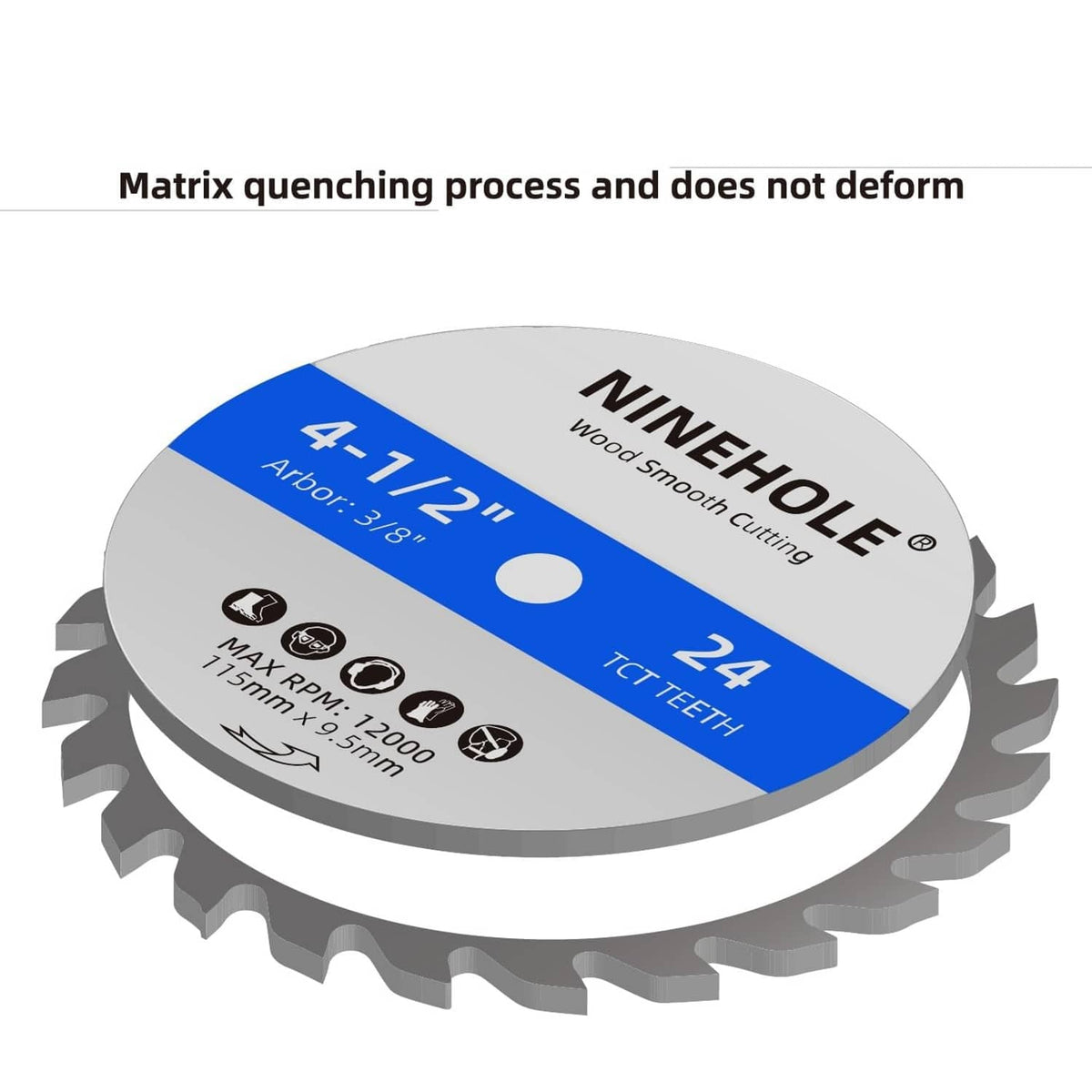 NINEHOLE 4-1/2 in circular saw blade, 24 TCT teeth, wood smooth cutting