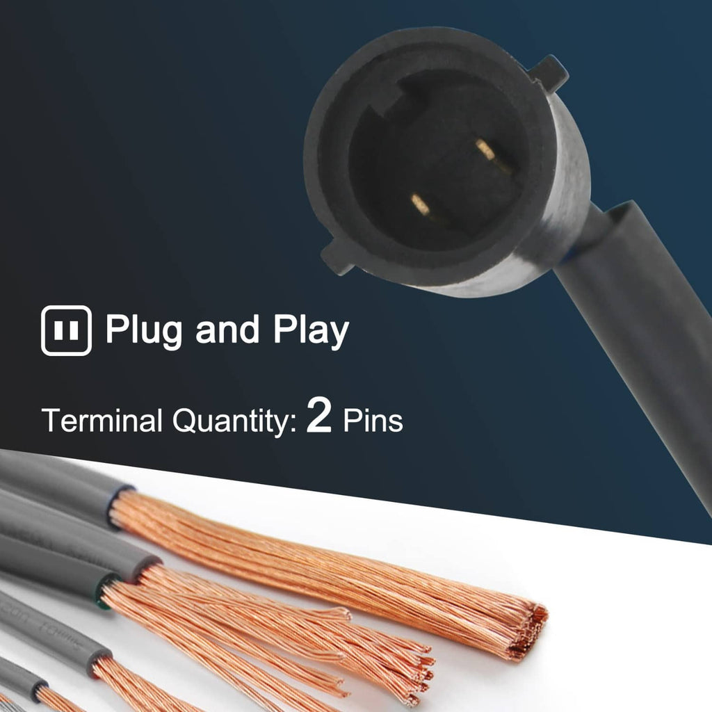 Power window regulator motor with plug-style connector and copper wiring
