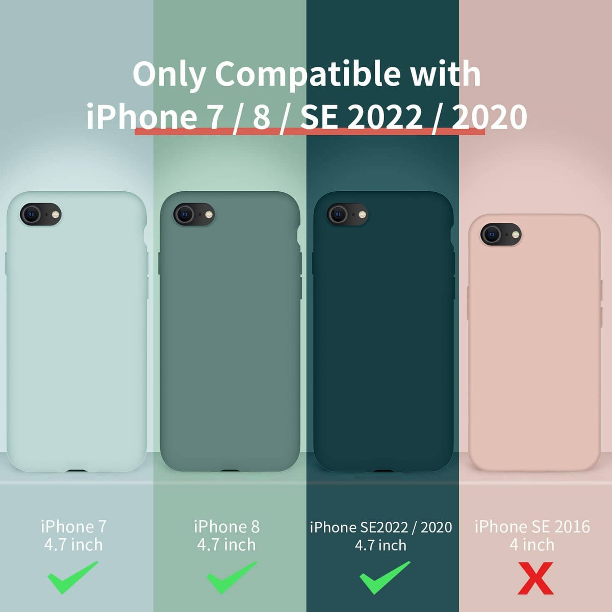Midnight green iPhone case shown with matching options, camera cutout