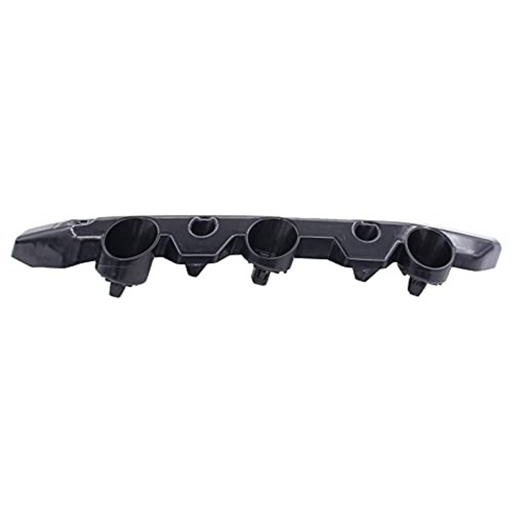 Front bumper bracket retainer pair, straight view of black plastic with 5 round ports