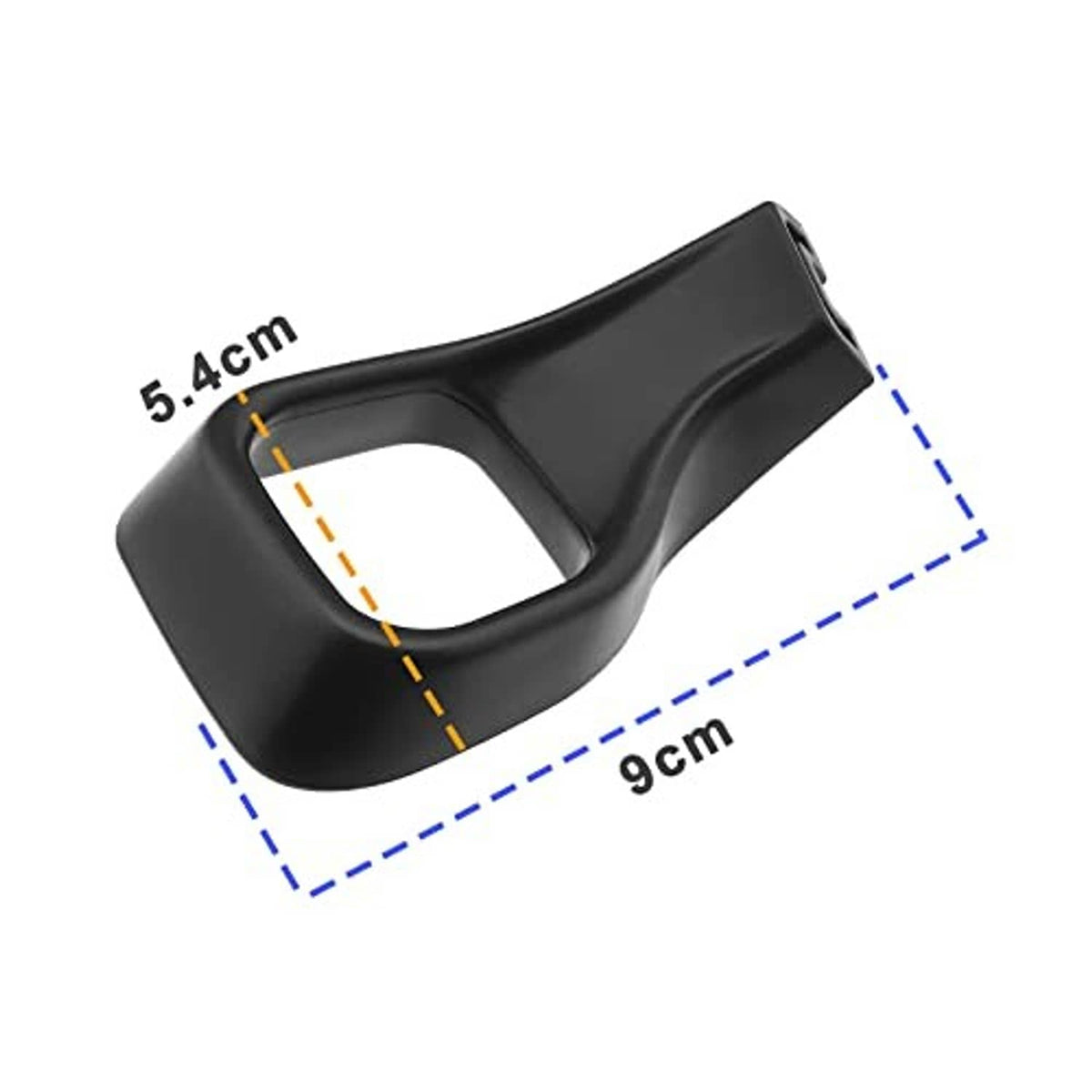 Seat adjustment handle lever, black plastic, curved grip with side support