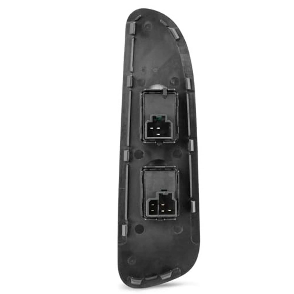 Power window and door lock switch panel back with two electrical connector openings