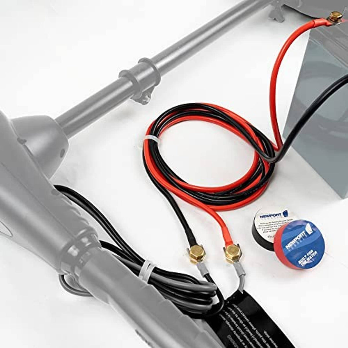 Battery cable extension kit with red and black wires, gold connectors, 10 ft.