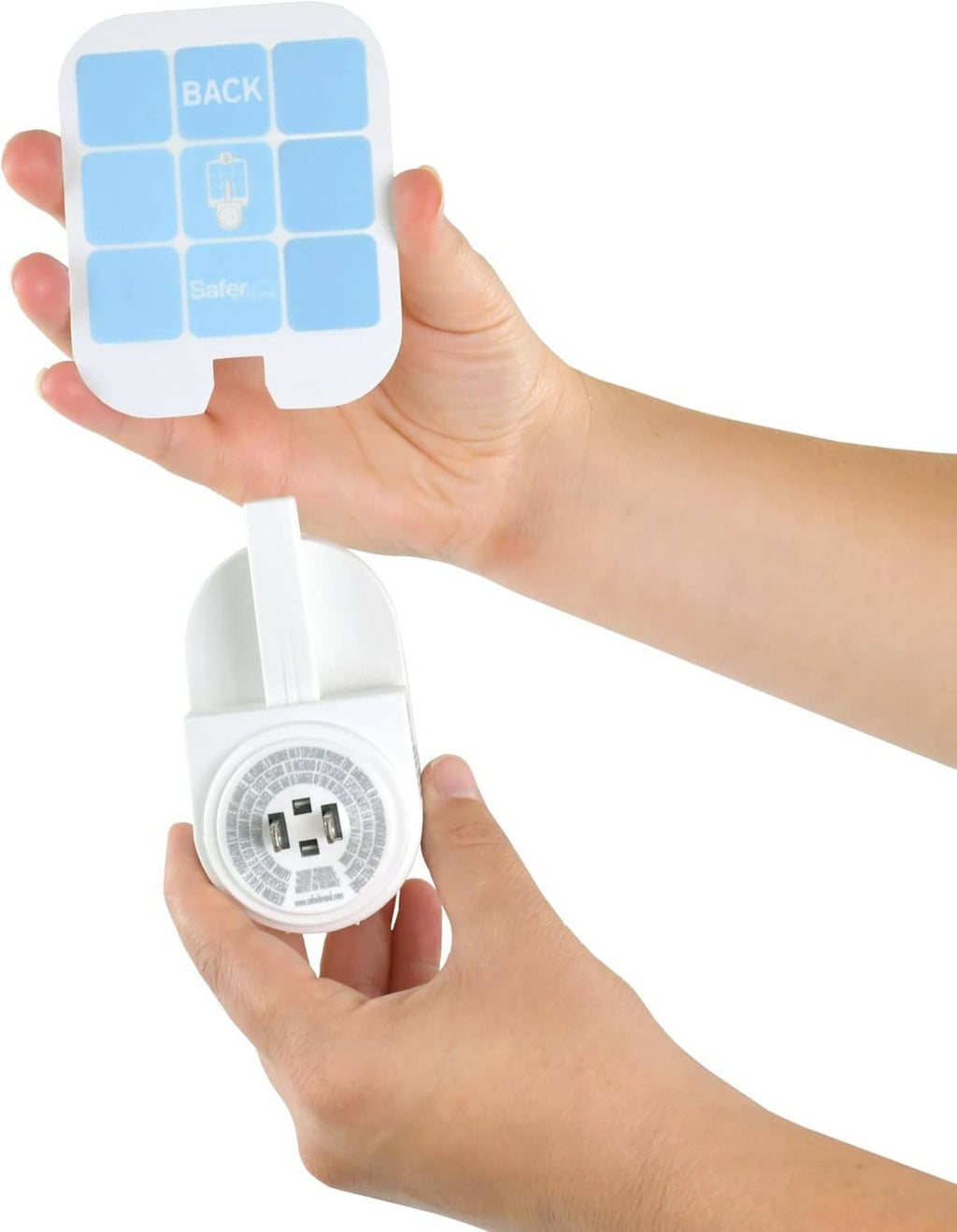 Safer Home indoor fly trap glue card refill being inserted into the trap base